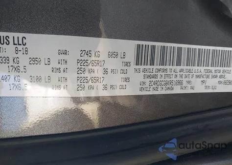 2019 Dodge Grand Caravan Sxt z USA, uszkodzony, nr VIN 2C4RDGCG6KR516966